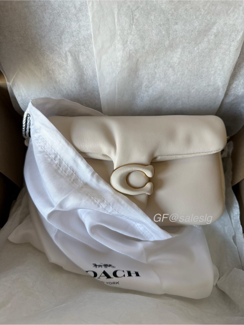 Coach Pillow Tabby 20 Chalk/Gold NWT + Luxury Gift Set Perfect for Mother’s Day - Picture 8 of 14
